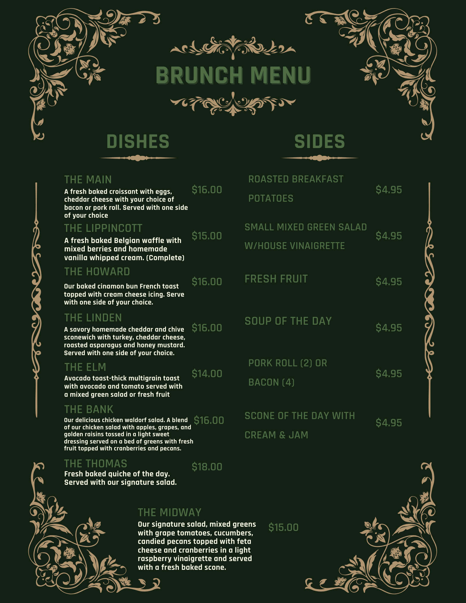 brunch menu options