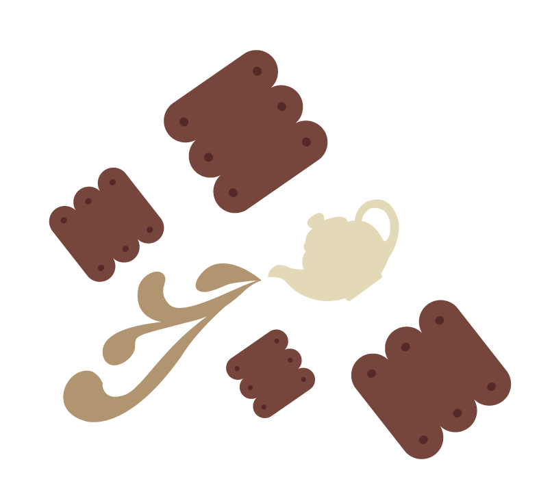 teapot and cookies graphic