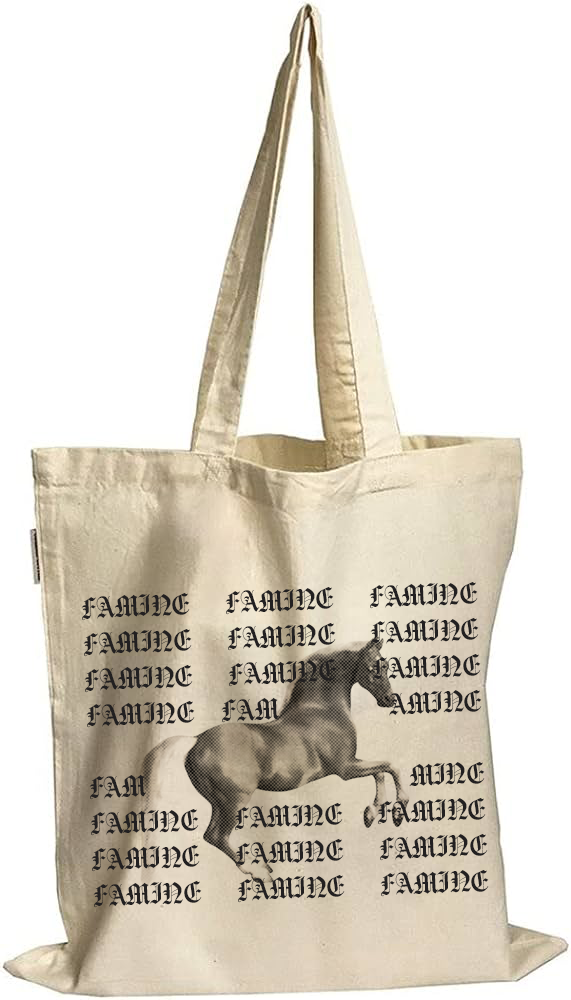 tote bag with horsemen logo