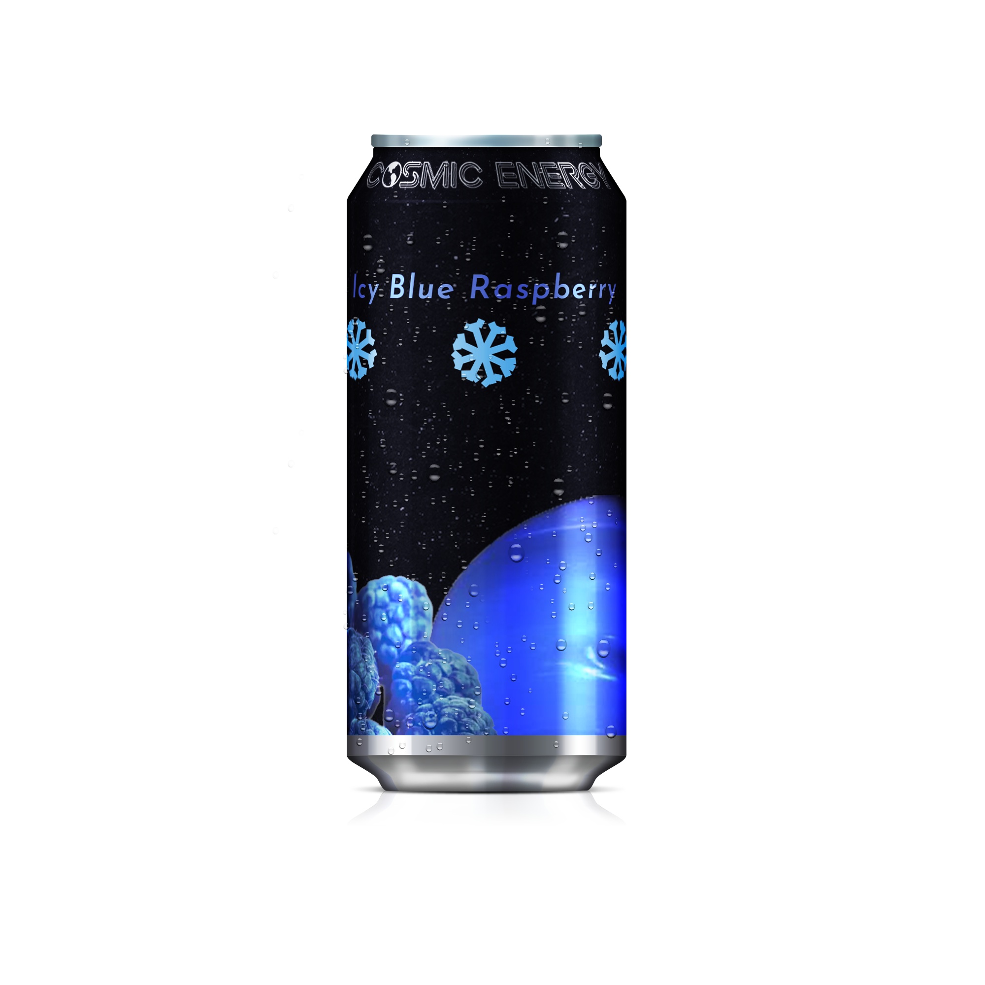 an icy blue raspberry can