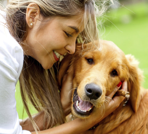 kasey with a dog