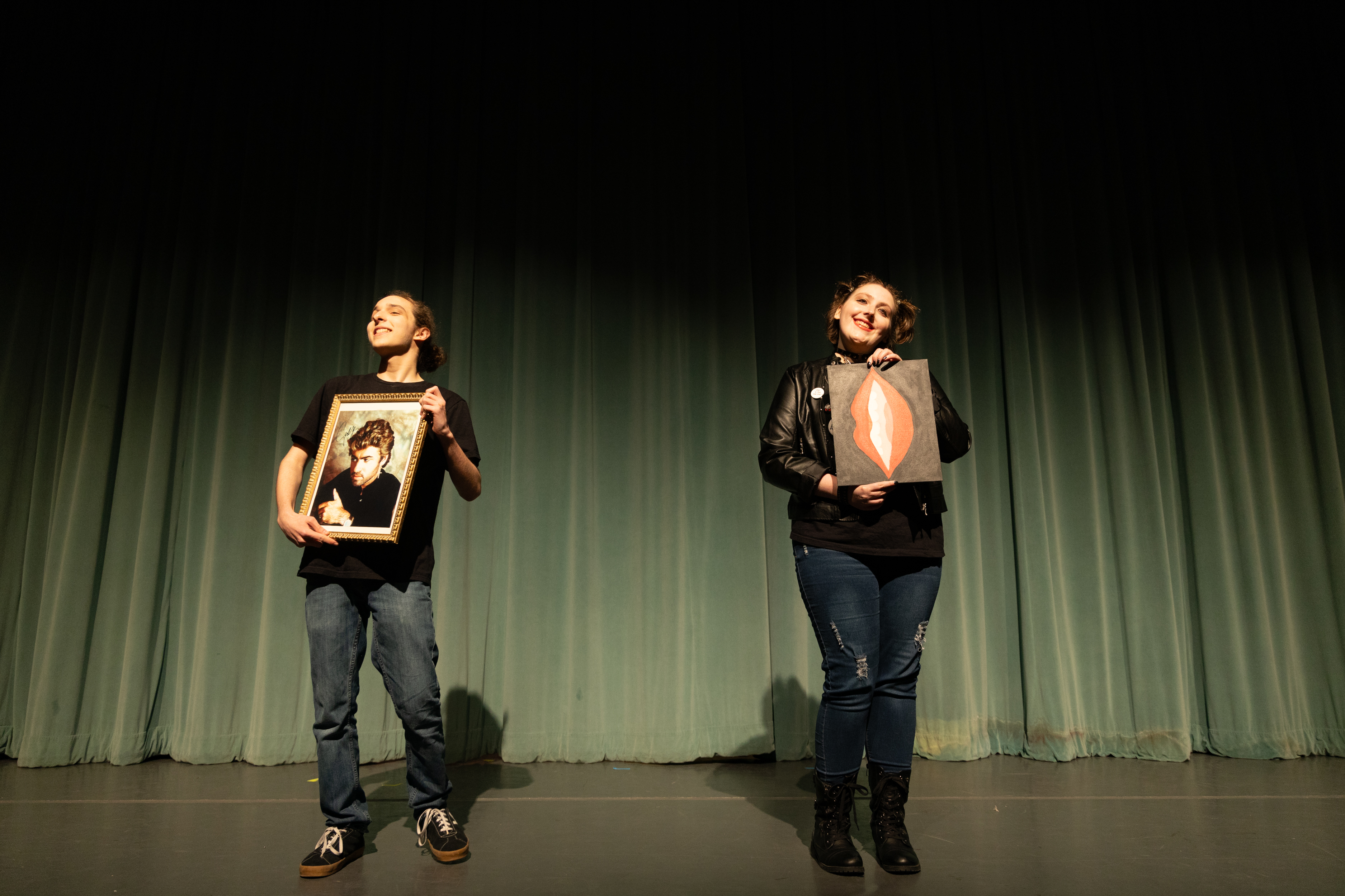 me and damian standing with pictures