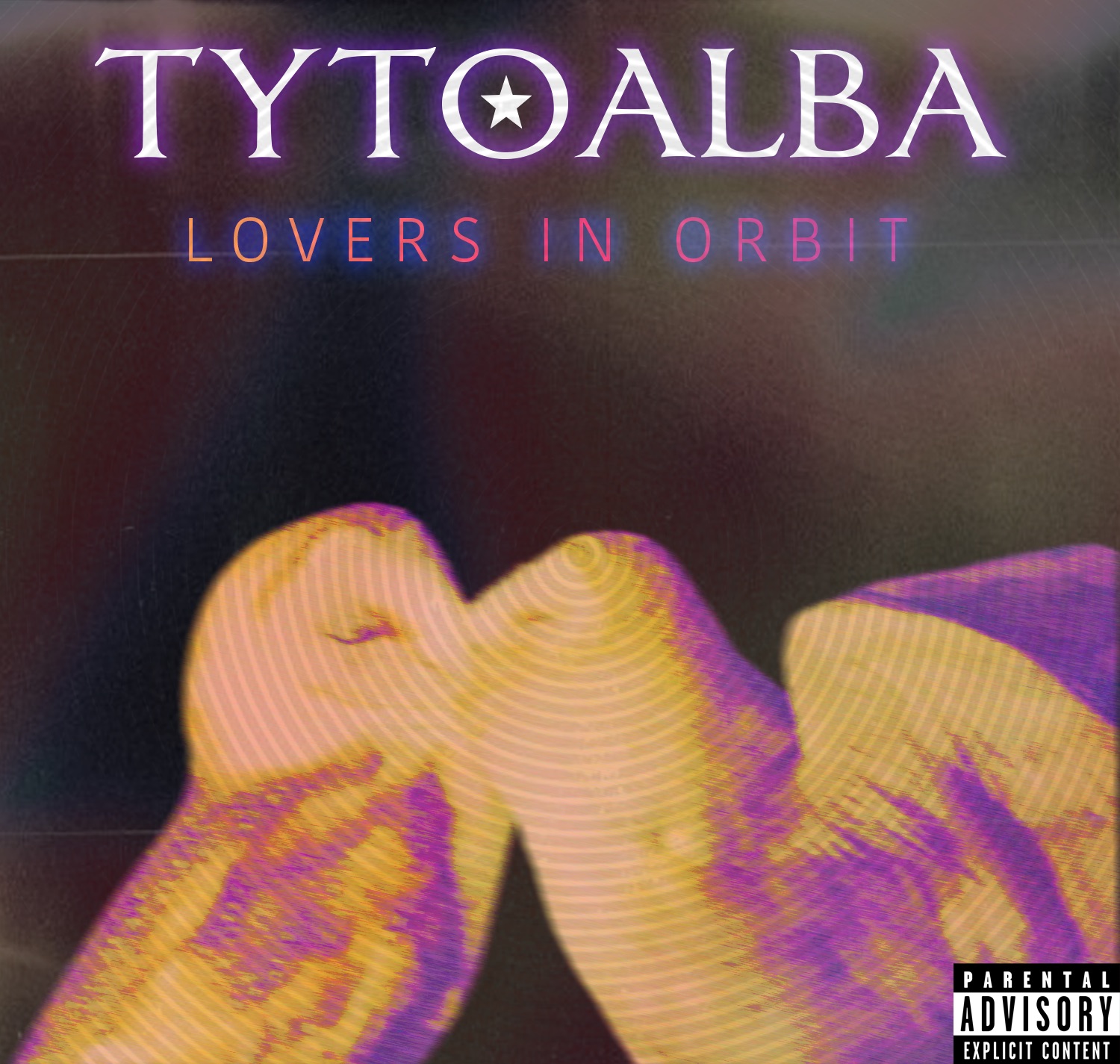 the front of tytoalba's first studio album, lovers in orbit