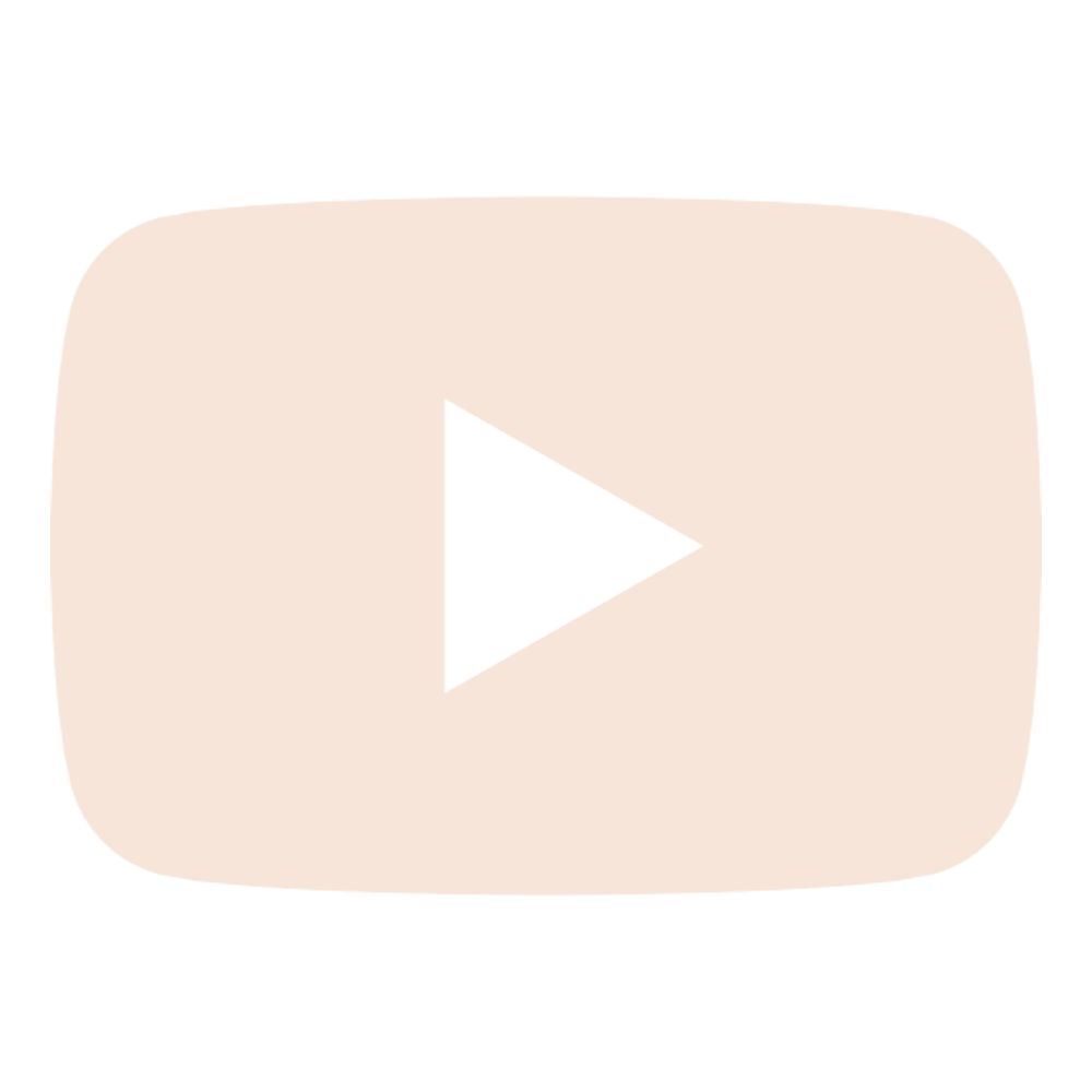 youtube logo recolored to be a cream color