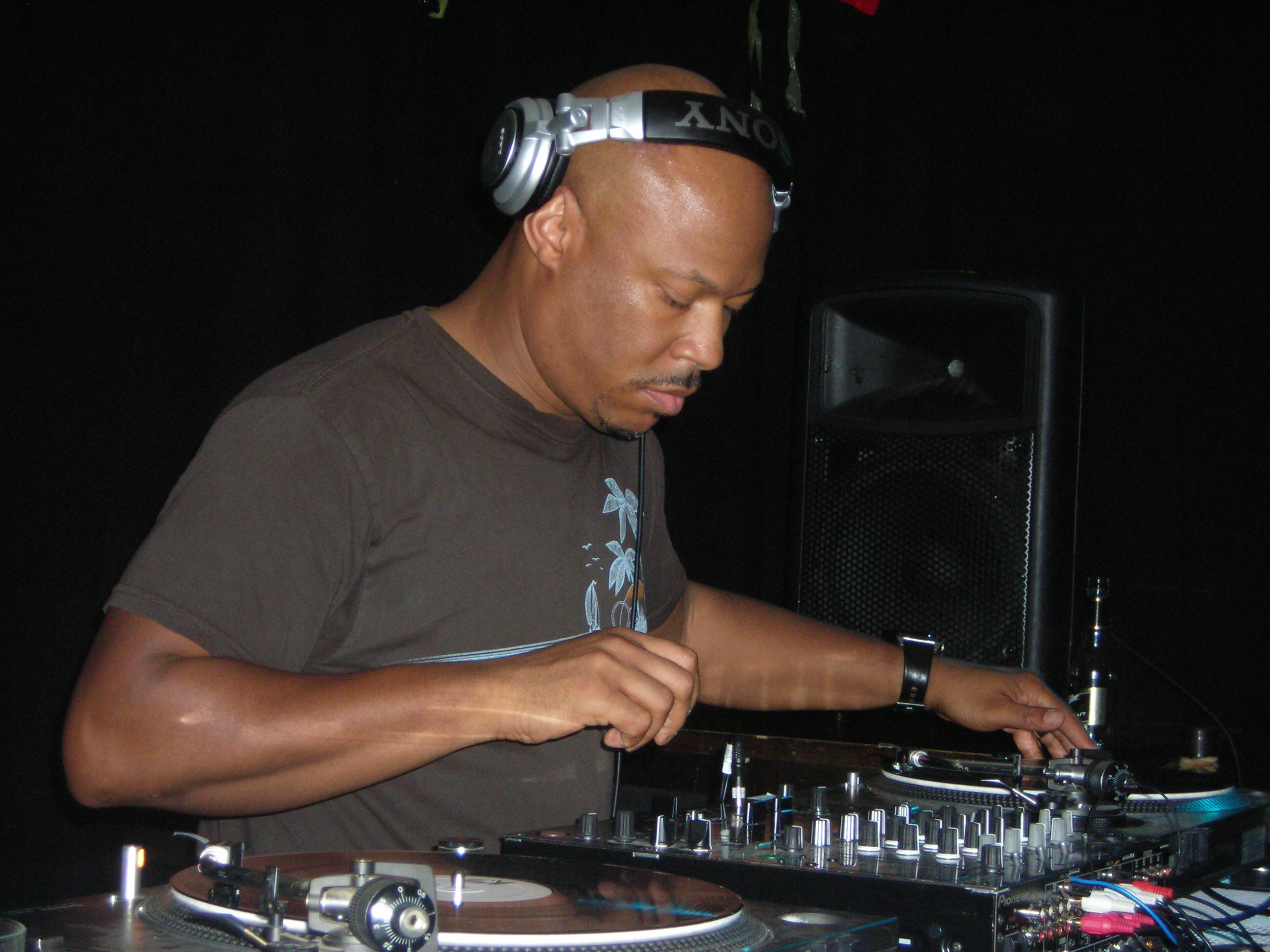 a disk jockey performing