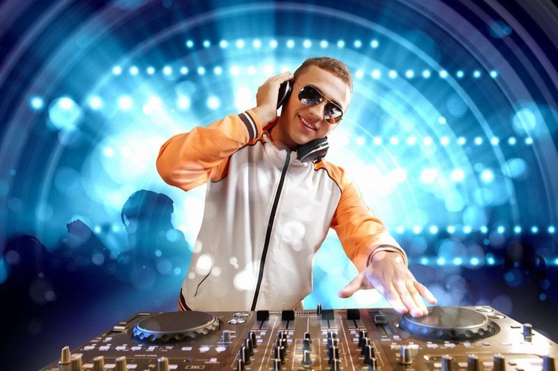 a disk jockey performing