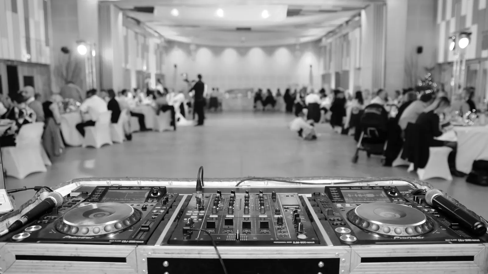 black and white wedding DJ