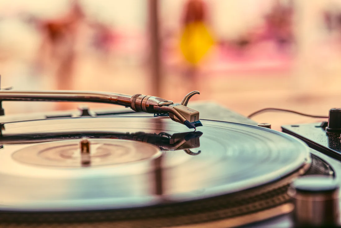 turntable against a pretty background
