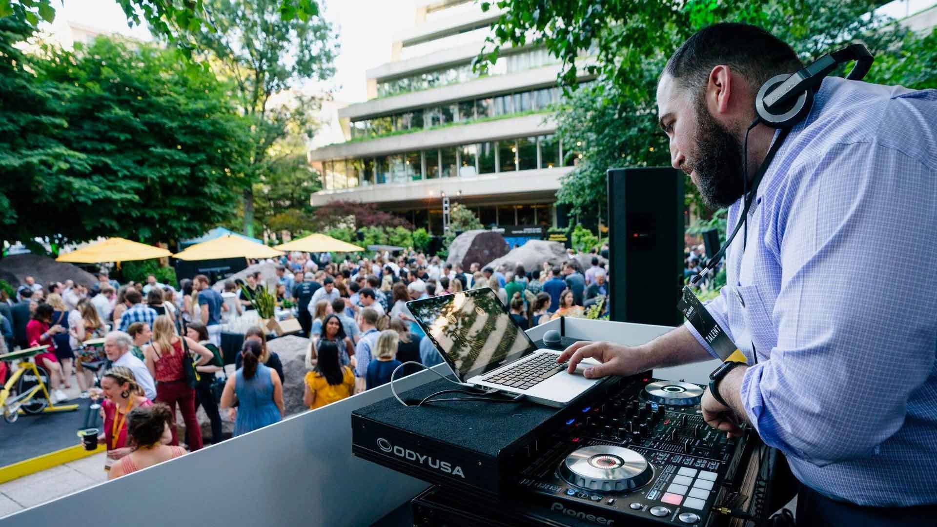 DJ at a corporate event