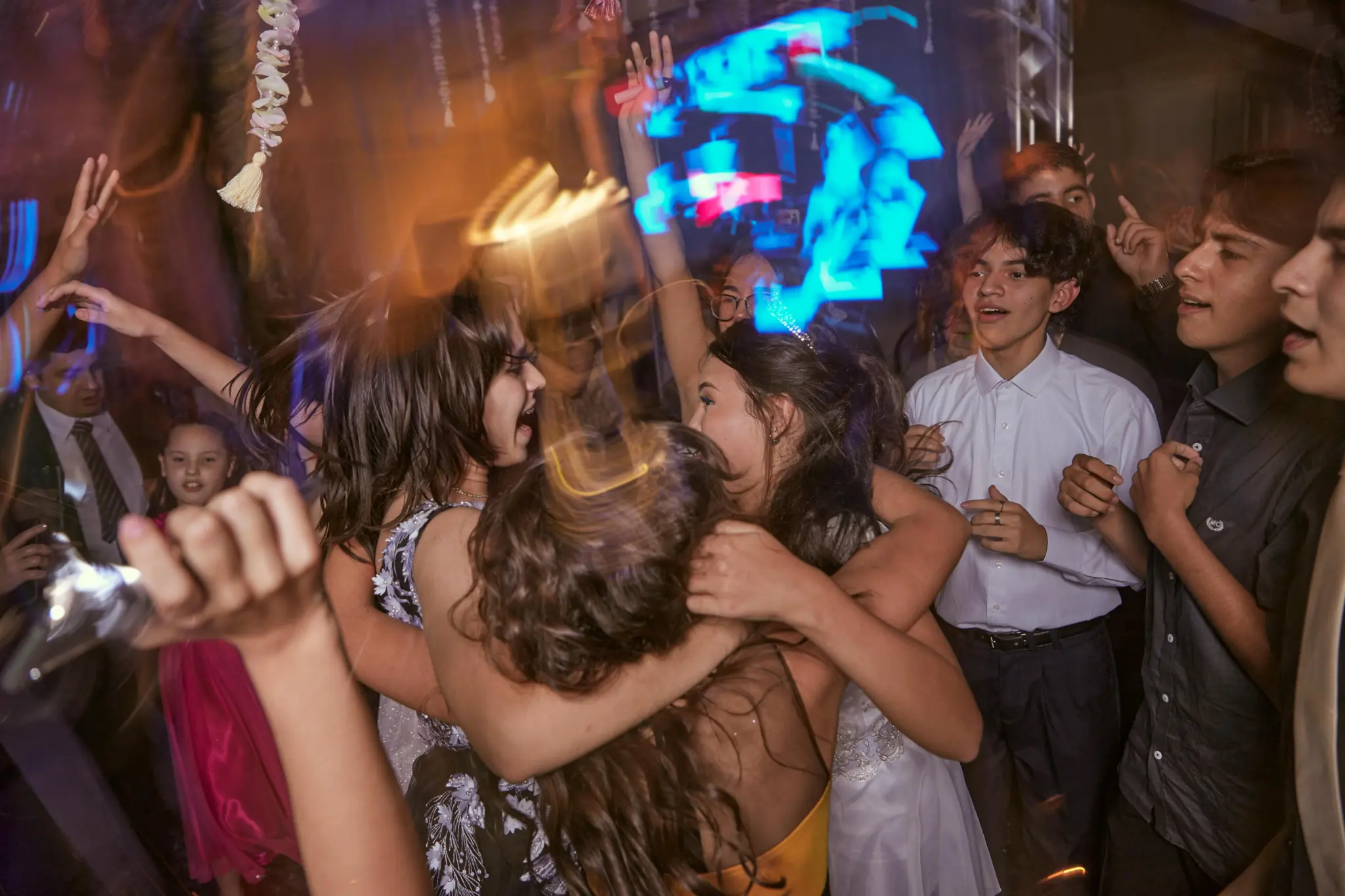 students dancing at school event