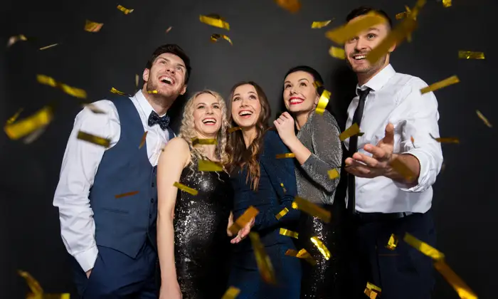 employees celebrating corporate event
